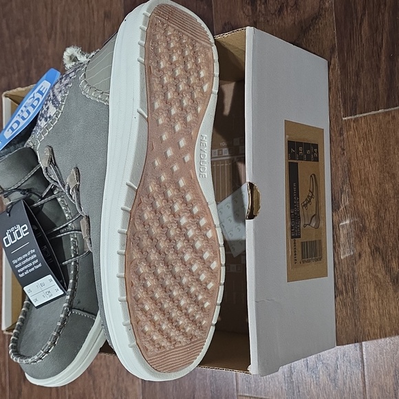 Hey Dude Womens Eloise Recycled Leather Granite Grey Ankle Boots - Picture 5 of 8